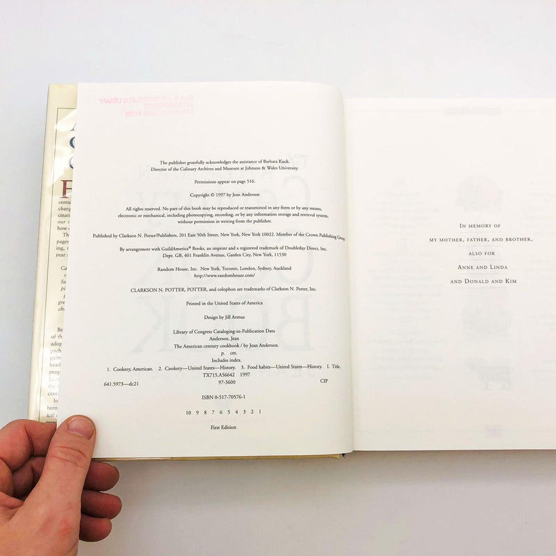 The American Century Cookbook Jean Anderson Hardcover 1997 1st Edition/Print 8