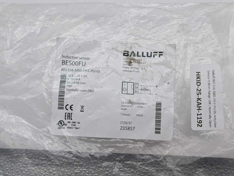 Balluff BES 516-3005-E4-C-PU-05 Inductive Sensor 0.8mm Range 5M L Normally Open 6