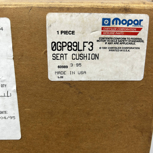 Mopar GP89LF3 Seat Cushion Assembly includes Frame Pad Cover OEM NOS For Jeep 2