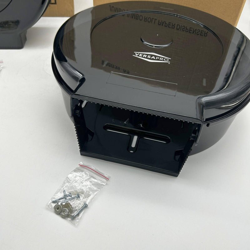 VersaPro D52002 Toilet Paper Dispenser 12in Jumbo Roll Tissue Smoke Black 2pk 6
