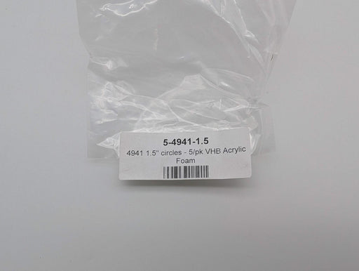 3M 4941 1.5" VHB Acrylic Foam Discs Double Sided Tape Gray 0.048" T Pack of 5 2