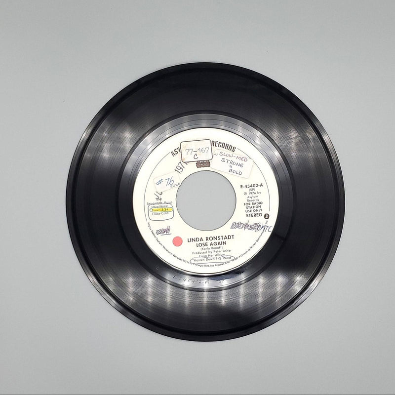 Linda Ronstadt Lose Again Single Record Asylum Records 1976 E-45402 PROMO 1