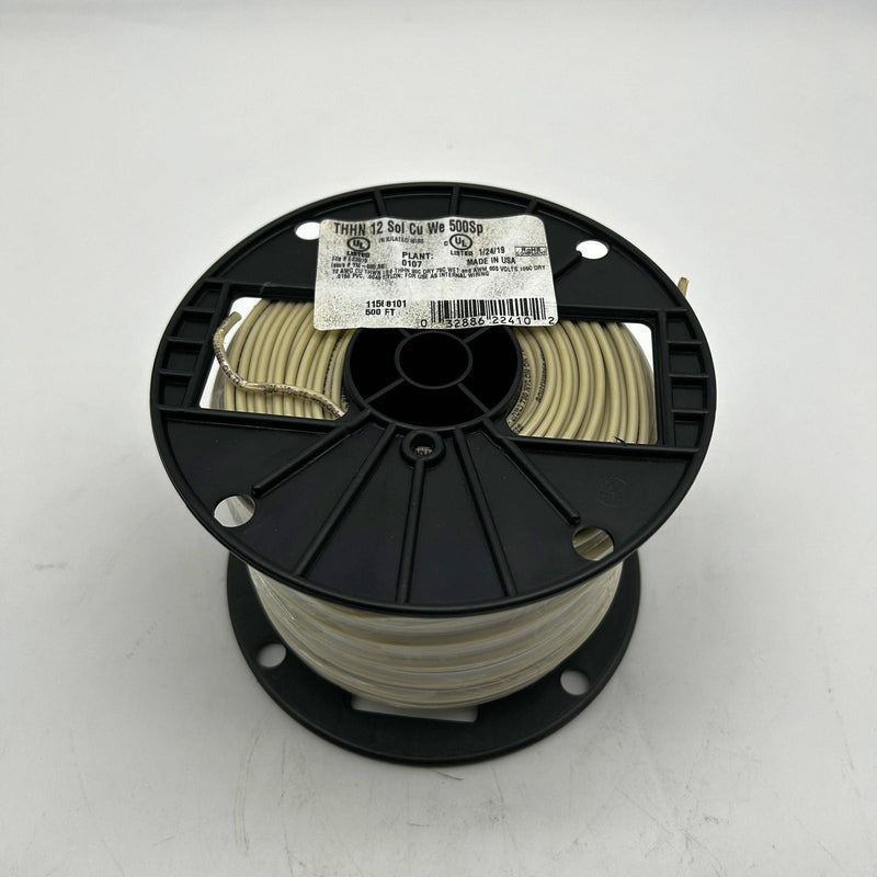 Southwire 11588101 Solid Building Electrical Wire THHN 12 AWG White 500ft Reel