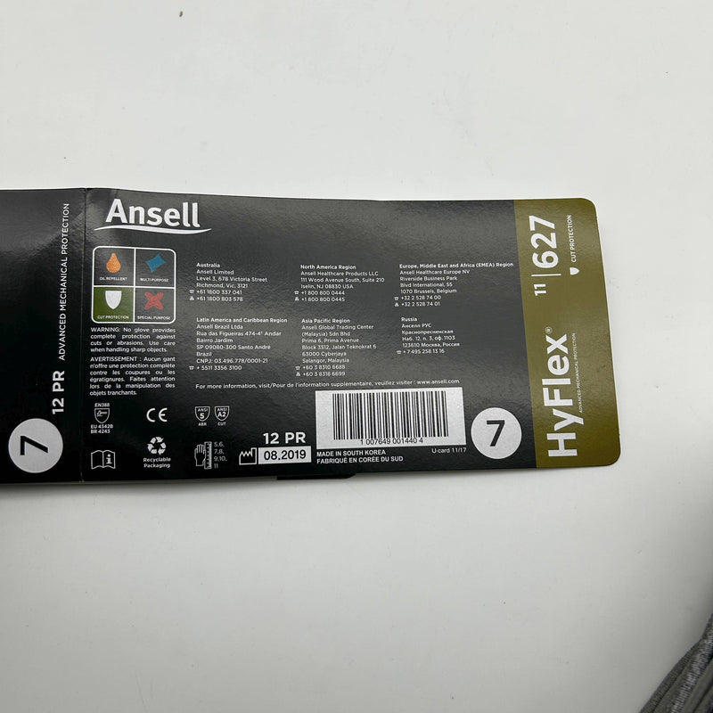 Ansell Hyflex 11627 Cut Resistant Gloves Size 7 Small Abrasion/6 Cut/2 8 Pairs