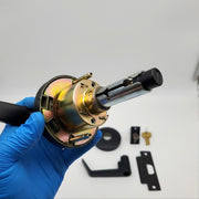 Falcon Door Lever Entry Lock Flat Black Dane 2-3/4" Backset W501CP6D C Keyway 3