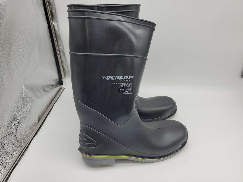 Dunlop Work Boots Rubber Steel Toe & Shank Size 13 Black & Grey 15" 89908 4
