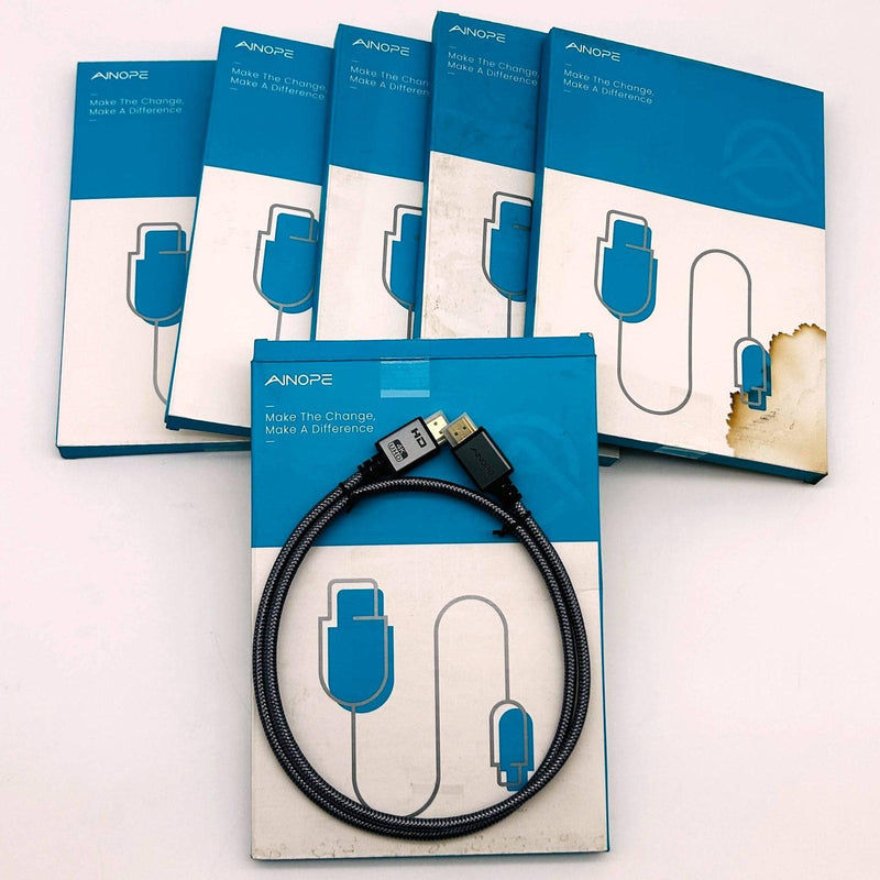 Ainope AP553-1M HDMI Pioneer Cable 3.3FT 18Gbps 4K Gray Nylon Braided Lot of 6 1