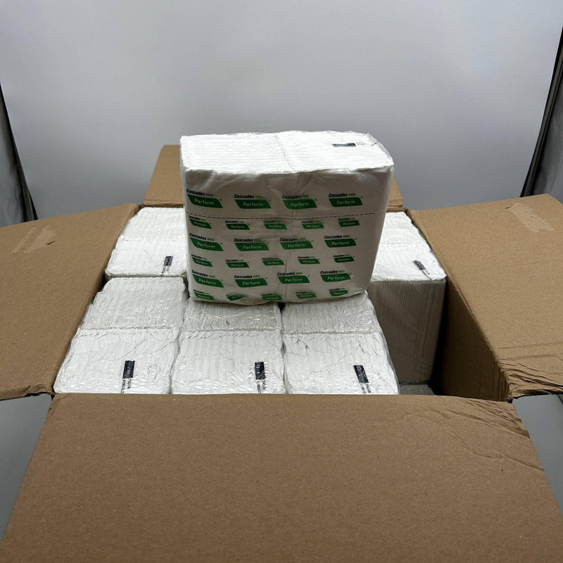 Cascades Pro Perform T410 White Napkin Interfold 1-Ply Recycled 16pks/Case 12