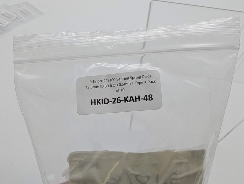 Schnorr 243100 Bearing Spring Discs 25.5mm ID 39.6 OD 0.5mm T Type K Pack of 10 4
