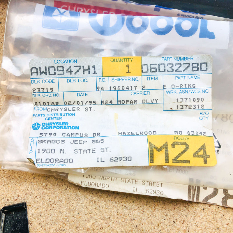 Mopar 6032780 O Ring OEM New Old Stock NOS 06032780 Rubber 1ct 8