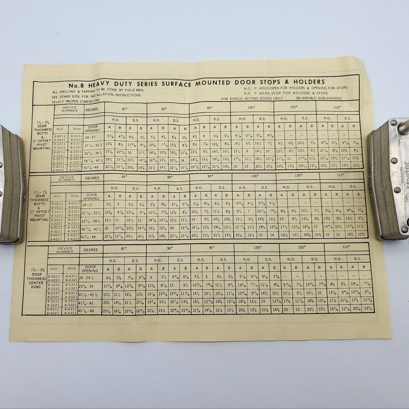 Rixson 8-2221 Door Holder & Stopper Satin Brass 8-HD Heavy Duty Surface Mount 12