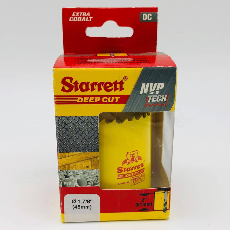 Starrett DCH0178-G Deep Cut Hole Saw 1-7/8 48MM Abrasion Resistant HSS Teeth 1