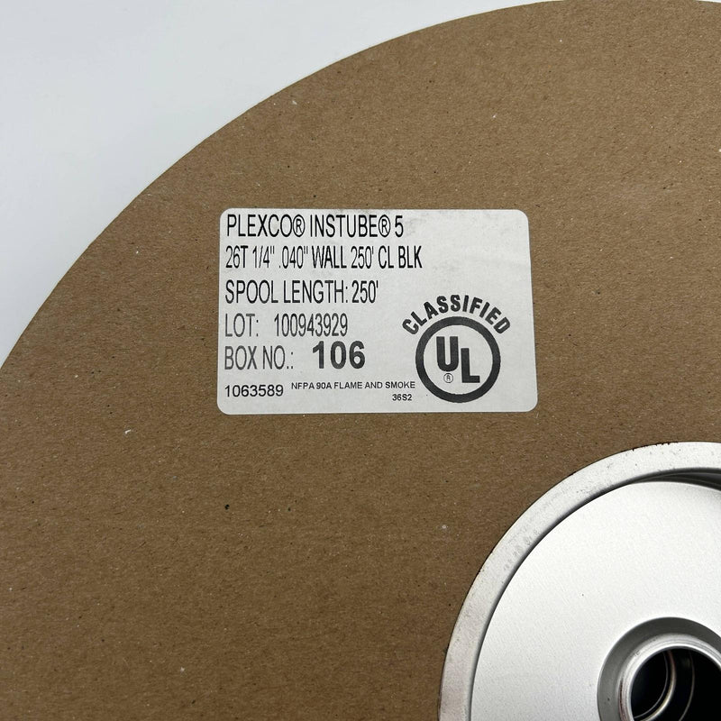 Plexco Instube 5 Pneumatic Tubing 26T 1/4" .040" Wall 250ft CL BLK PN 1063589 3