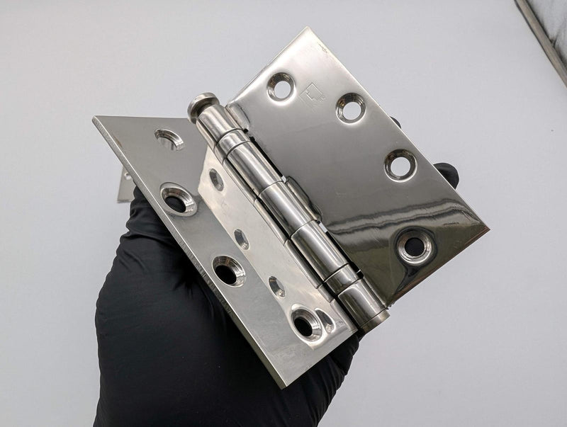 3x Hager BB1191 4.5" x 4.5" Door Hinges Ball Bearing Polished Chrome Remove Pin