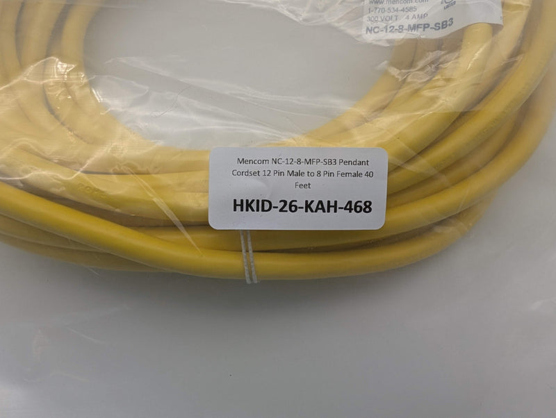 Mencom NC-12-8-MFP-SB3 Pendant Cordset 12 Pin Male to 8 Pin Female 40 Feet