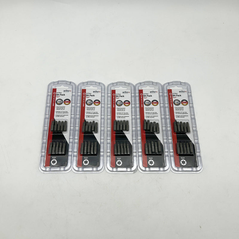 WIHA 71527 Torx Insert Bit T27 x 25mm 1/4" Hex Bit Drive Size 5pks/50 Total
