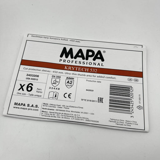 Mapa Krytech 532 Protective Arm Sleeve 18" HDPE Cut Lvl 2 13ga 4 Pairs/8 Sleeves 2
