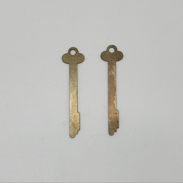 2x York Diebold Safe Deposit Lock Key Blanks 0.052" T x 0.38" W x 3.55" L Flat 3