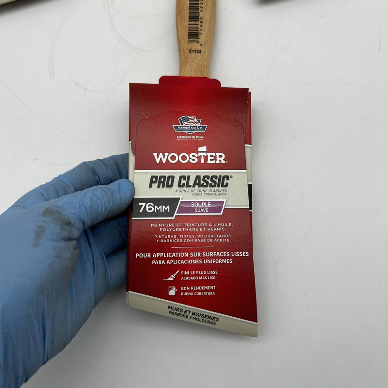Wooster Pro Classic Z1123 Paint Brush 3 inch Soft Angled Wall and Trim Pk of 3 3