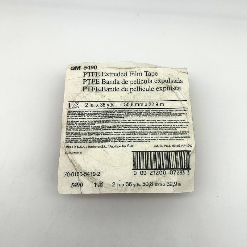 3M 5490 Film Tape PFTE 2in X 36yd Gray 3.5mil Industrial Strength 1 Roll 9