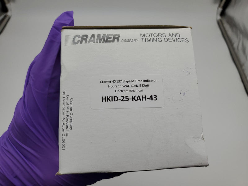 Cramer 6X137 Elapsed Time Indicator Hours 115VAC 60Hz 5 Digit Electromechanical 6