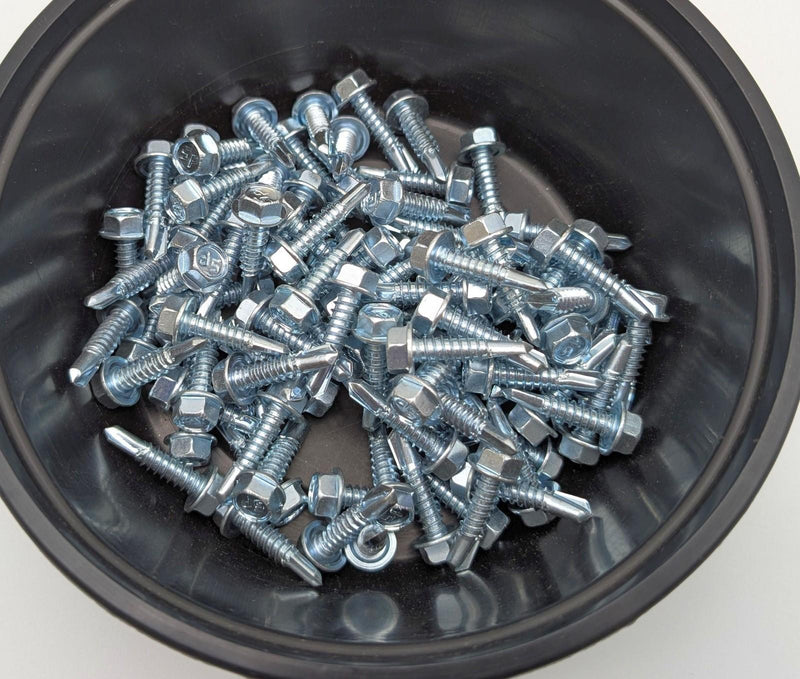 14-14 x 1" Hex Washer Head Self Drilling Screws Zinc Plated H1416 Pack of 100 1