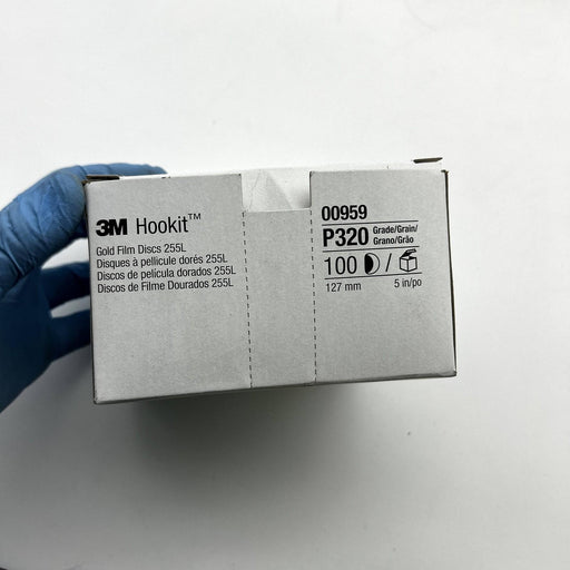 3M Hookit 00959 Gold Film Disc 5in x NH P320 255L Hook and Loop AO 100/bx 2