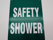 Safety Shower Eyewash Station Sign 14" x 10" Aluminum Green Hang Mount 2