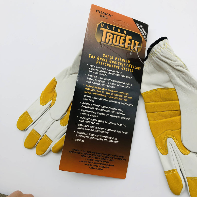 TIllman 1493 Performance Gloves XL TrueFit Goatskin Leather Made with Kevlar 2pr 6