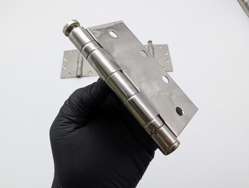 3x Hager BB1191 4.5" x 4.5" Door Hinges Ball Bearing Polished Chrome Remove Pin