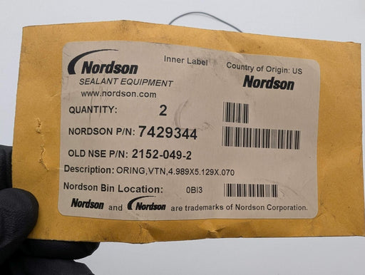 Nordson 7429344 O-Ring Viton 4.989" ID x 5.129" OD x .070" T 087 Dispense Valve 2