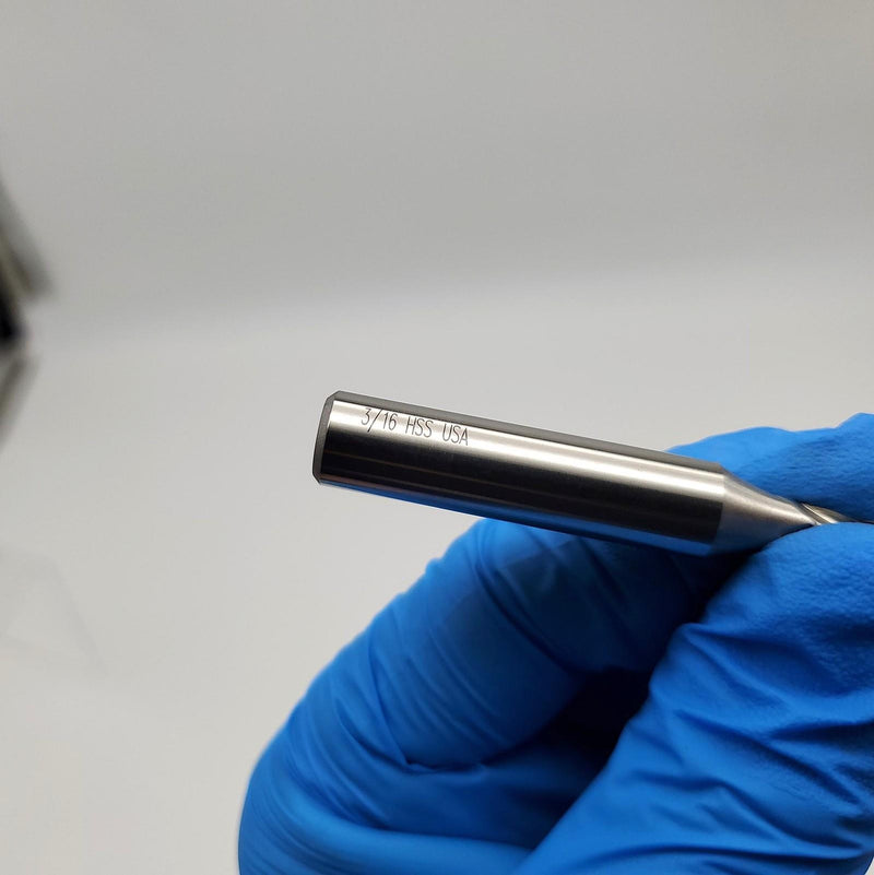 Cleveland 3/16" Square End Mill 1/2" LOC 3/8" Shank 2-3/8" OAL C41245 HG-4 5