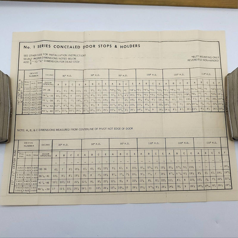 Rixson 1-311 Door Holder Concealed Bronze Heavy Duty Friction Stay Checkmate #1 11