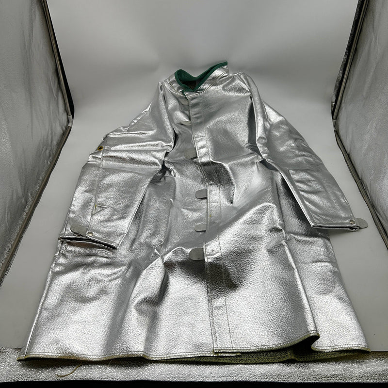 National C22NL4X45 Aluminized Coat 4XL Deluxe 45in Vented Silver Carbon Armour