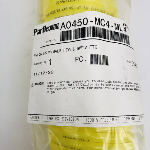 Parflex A0450-MC4-ML4 Nylon Air Hose Fast-Stor NPT 1/4 x 50FT Male Rig Swiv Ftg 2