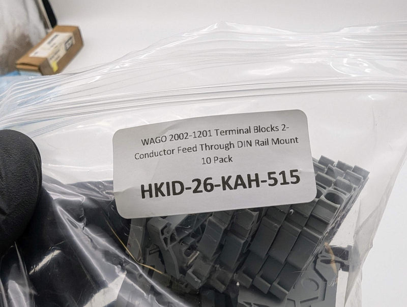 WAGO 2002-1201 Terminal Blocks 2-Conductor Feed Through DIN Rail Mount 10 Pack