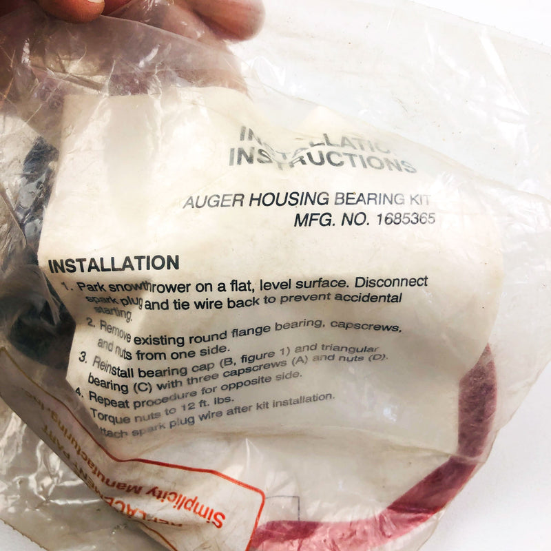 Simplicity 1685365 Auger Housing Bearing Kit OEM NOS Replcd 1685365SM Sealed 2