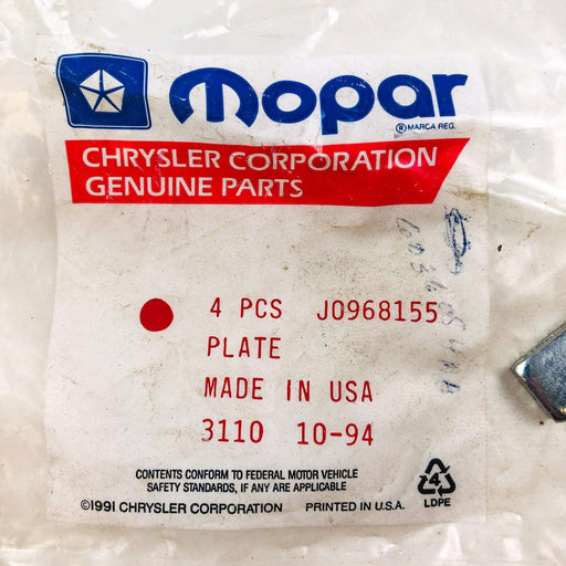 Mopar J0968155 Plate Tapping for Top Enclosure Rear Seat OEM NOS 81-86 Jeep CJ 2