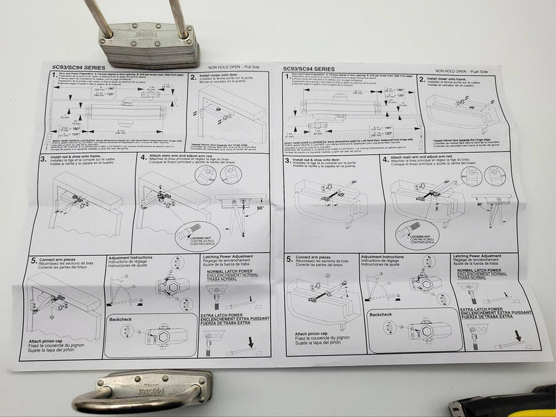 Door O Matic Door Closer SC94 RW / PA Aluminum TBWMS Size 1-4 No Cover NOS 11