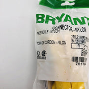Bryant BRY5969Y Nylon Connector 15A 125V NFMA 5-15R 2 Pole 3 Wire Grounding 7pk 3