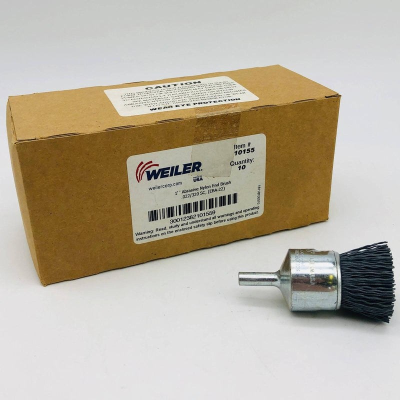10x Weiler 10155 Nylox End Brush Abrasive 1" .022/320 Grit SC EBA-22 1