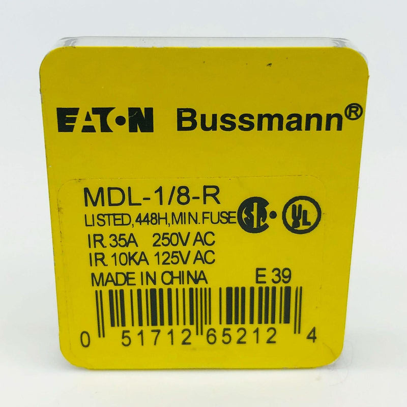 5x Bussman MDL-1/8-R Fuse Buss Small Dimension Glass Tube 2