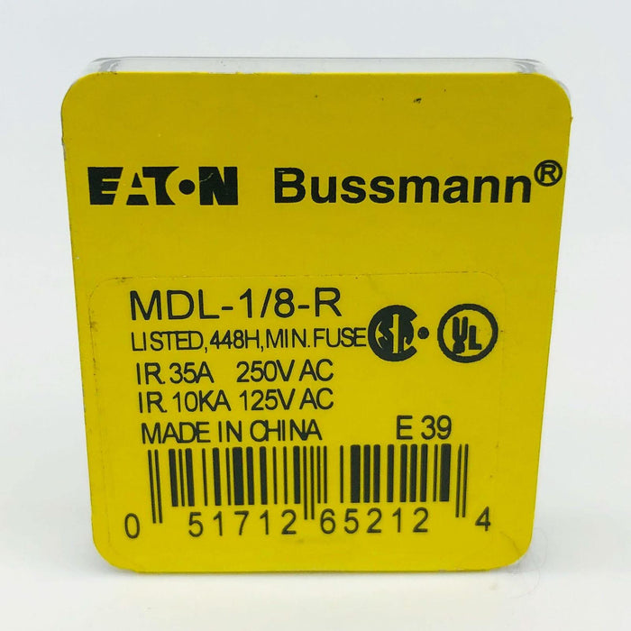 5x Bussman MDL-1/8-R Fuse Buss Small Dimension Glass Tube 2