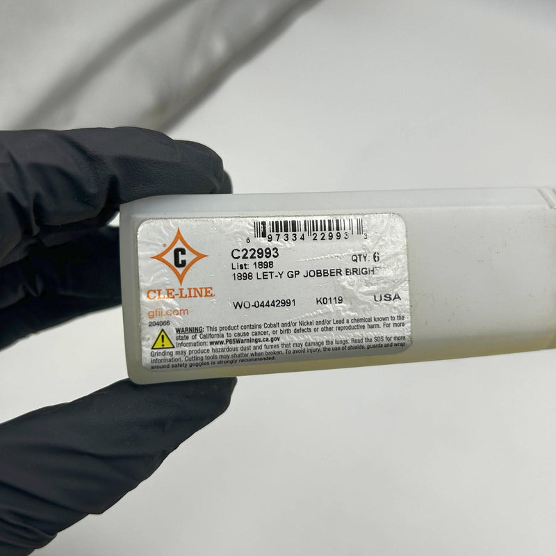 Cle-Line C22993 Jobber Drill Bit 1898 Let-Y General Purpose HSS Bright 5XD 6pk