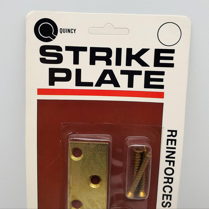 2x Reinforced T Strike Plates Brass Plated 6" x 1-3/4" No 04004 Quincy USA Made 4