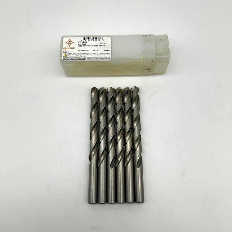 Cle-Line C22993 Jobber Drill Bit 1898 Let-Y General Purpose HSS Bright 5XD 6pk