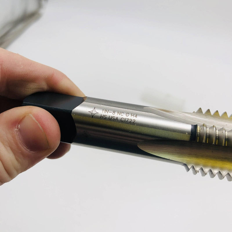 Cleveland C54923 Taper Hand Tap 1in-8 UNC H4 1001 CTD HSS 4 Flutes Straight Shan 7