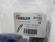 Weiler 7/8" Power Tube Brush Double Spiral 0.014" Wire Size SS 2-1/2" Len 3 PK 5