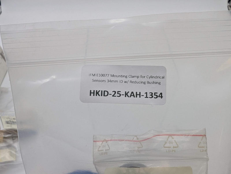 IFM E10077 Mounting Clamp for Cylindrical Sensors 34mm ID w/ Reducing Bushing 7