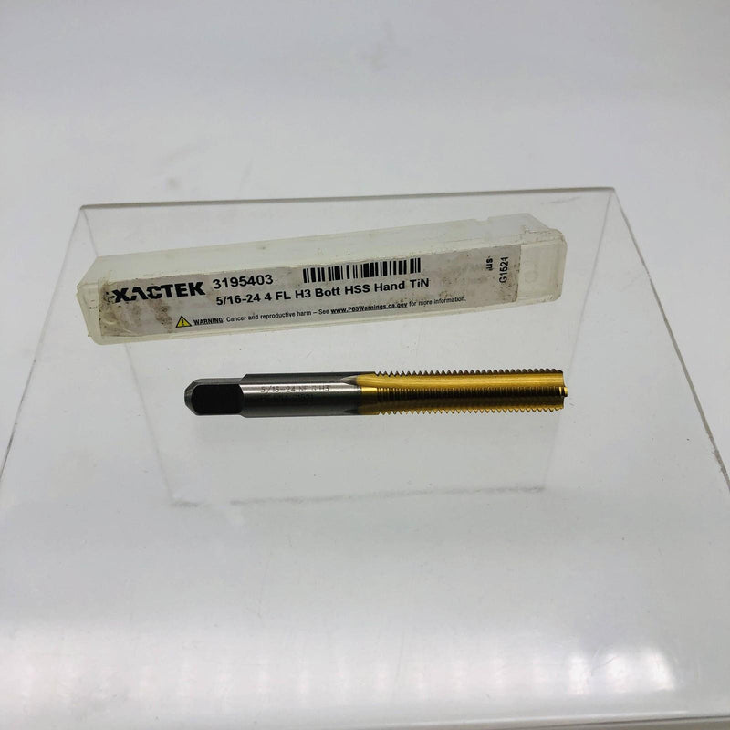 Exactek 3195403 End Mill 5/16-24 4 Flute H3 Bott HSS Hand TiN G1521 8